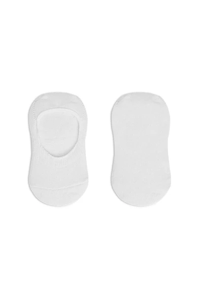 NessiWorld 2'Li Penye Babet Silikonlu Basic Çorap 30104 Beyaz Beyaz - Resim 4