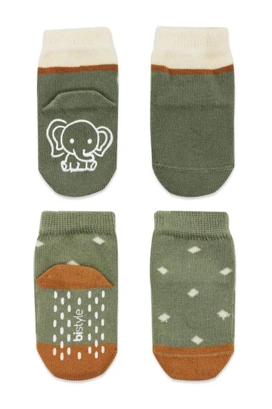 NessiWorld Hayvan Figür Kaymaz Kız Soket Çorap 2'Li BS10120 Nil - 3