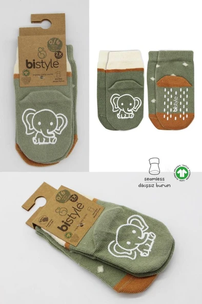NessiWorld Hayvan Figür Kaymaz Kız Soket Çorap 2'Li BS10120 Nil - 5