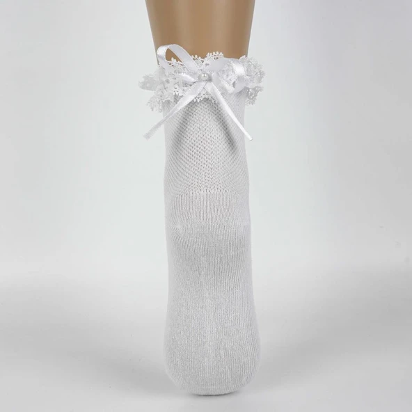 NessiWorld Ayçıl ANessiWorld. Kız Soket Çorap K22230 Beyaz - Resim 2
