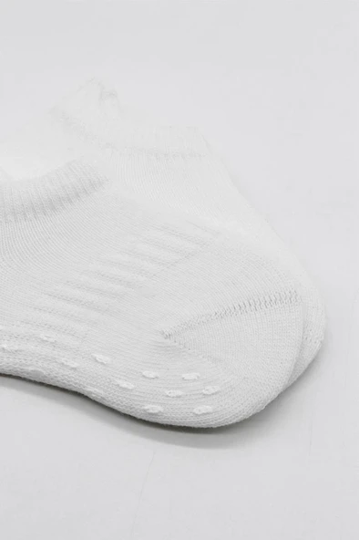 NessiWorld 2'Li Sneakers Kaymaz Basic Penye Çorap BS20103 Beyaz Beyaz - 4