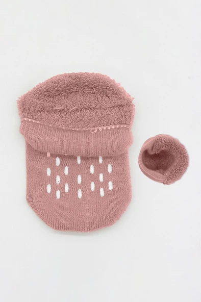 NessiWorld 2'Li Altı Havlu Sneakers Kaymaz Çorap 20501 Ekru Pudra - Resim 4