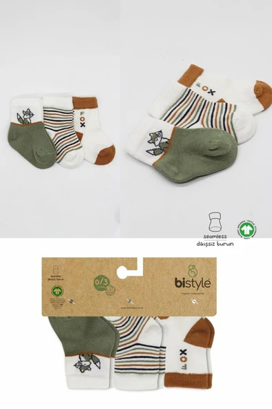 NessiWorld 3'Lü Penye Soket Çorap BS10109 Nil - Resim 5