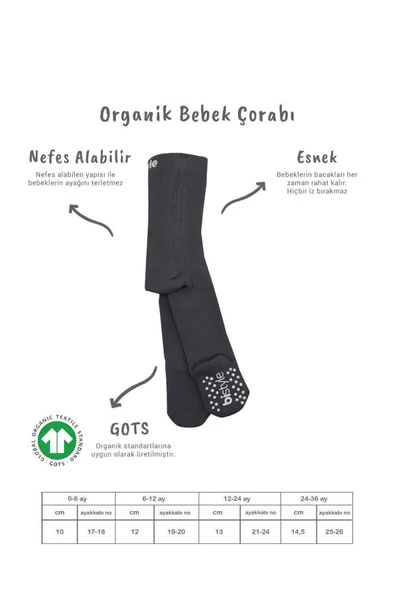 NessiWorld Tekli Kaymaz Mix Havlu Külotlu Çorap 50501 Antrasit - Resim 2