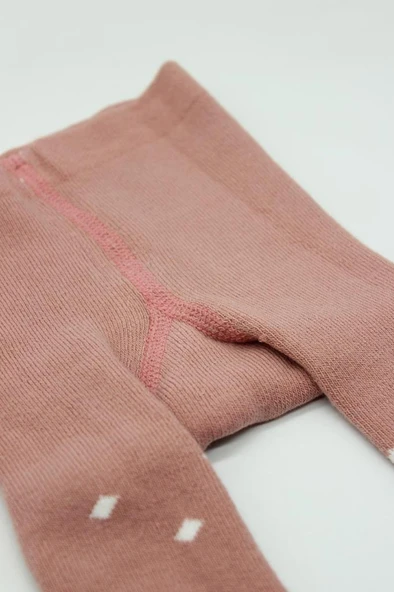 NessiWorld Tekli Puan Kaymaz Havlu Külotlu Çorap BS50502 Pudra - 5