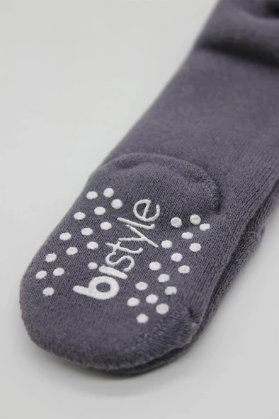 NessiWorld Tekli Kaymaz Mix Havlu Külotlu Çorap 50501 Antrasit - Resim 3