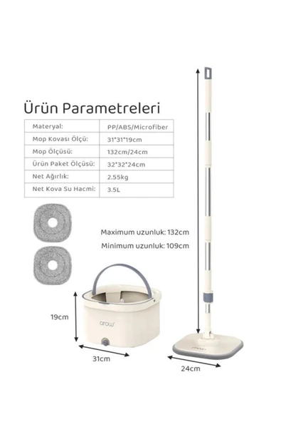 Arow Krem Mavi Clean Master Temizlik Seti - Resim 6