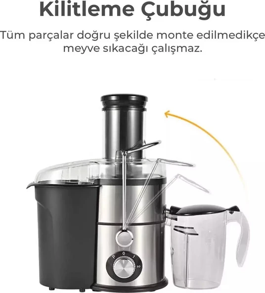 Crown Crw-1808 Buyuk 1000w Katı Meyve Sıkacagı(4) ürün görseli