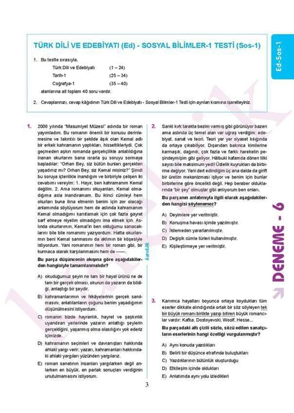 AYT 6'lı Deneme Seti - Eşit Ağırlık - Resim 2