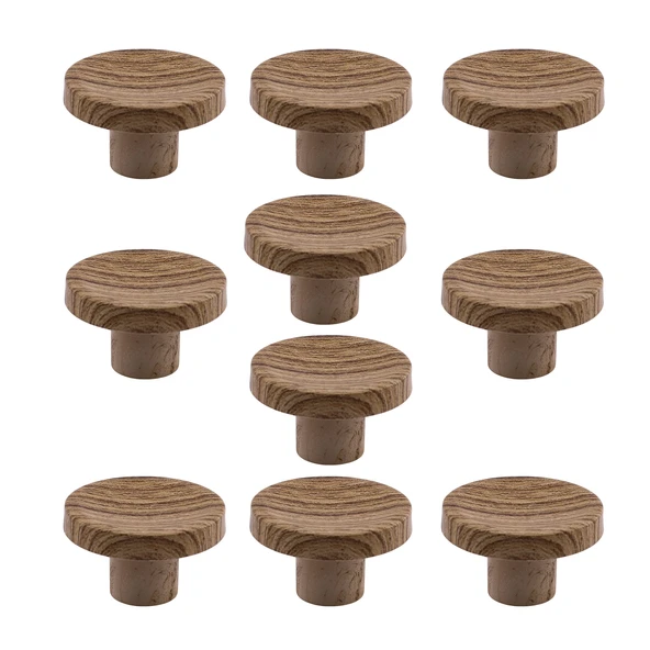 Tek Vidalı (10 Adet) İç Bükey Plastik Düğme Kulp Kayın Bej Renk Mobilya Dolap Çekmece Kulpu Kulbu ürün görseli