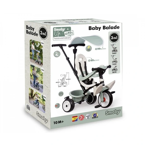 Smoby Life Baby Balade Tenteli Üç Tekerlekli Bisiklet - Resim 2