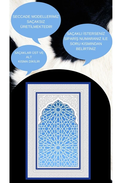 Lacivert Kaymaz Taban Seccade – Ortopedik, Çeyizlik ve Damat Bohçası İçin Hediyelik Namazlık  MAVİ - Resim 2