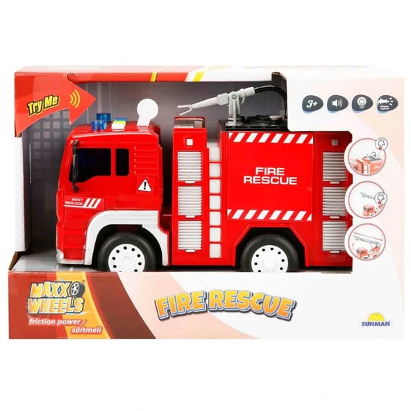 NessiWorld Sesli ve Işıklı Su Fışkırtan İtfaiye Aracı 20 cm. - Resim 3