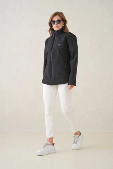 Su ve Rüzgar Geçirmez İçi Polarlı Kadın Softjel Mont - Resim 2