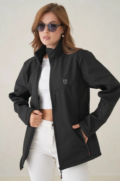 Su ve Rüzgar Geçirmez İçi Polarlı Kadın Softjel Mont ürün görseli