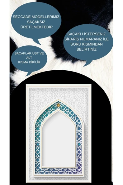 Lacivert Kaymaz Taban Seccade – Ortopedik, Çeyizlik ve Damat Bohçası İçin Hediyelik Namazlık  BEYAZ - Resim 2