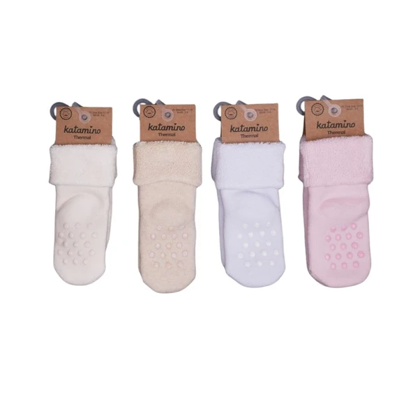 NessiWorld Beru Katlamalı Abs'li Kız Bebek Havlu Soket Çorap K42260 Asorti