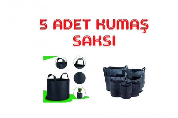 Kumaş Saksı | 5 Adet | Ücretsiz Kargo | - 2