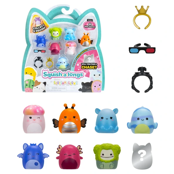 Squish-a-longs 8 Figür + Yüzük Set Seri 2 Asorti - Resim 2