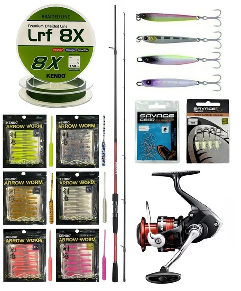 YekOutdoor Arrow Worm LRF Seti Shimano Kamış Sienna Spinning Sensitive 2,11m 0,5-7g 2pc&Shimano Sienna 1000 Fg Lrf Makinesi