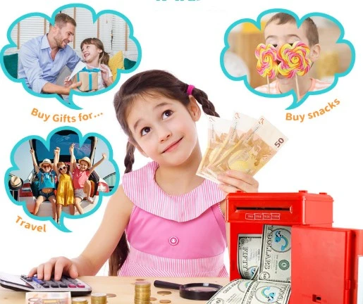 Elektronik Şifreli Kasa Otomatik Kağıt Para Alan ATM Kumbara - 3