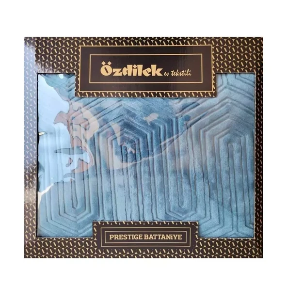 Özdilek Prestige Kalın Embos Çift Kişilik Battaniye (220x240)-Göl Mavi - 2