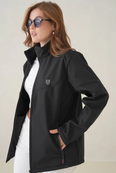 Su ve Rüzgar Geçirmez İçi Polarlı Kadın Softjel Mont - Resim 4