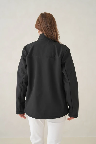 Su ve Rüzgar Geçirmez İçi Polarlı Kadın Softjel Mont - Resim 6