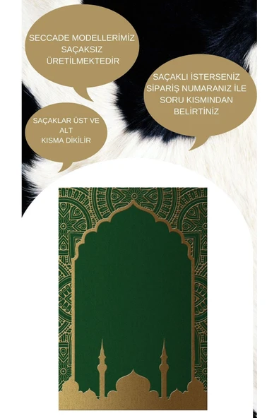 Lacivert Kaymaz Taban Seccade – Ortopedik, Çeyizlik ve Damat Bohçası İçin Hediyelik Namazlık  YEŞİL - Resim 2