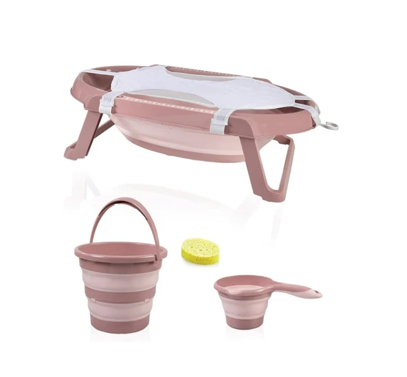 NessiWorld Katlanır Banyo 5'Li Küvet Seti 596 Somon ürün görseli 1