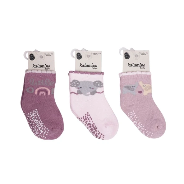 NessiWorld Mirselin Abs'li Havlu Kız Bebek Soket Çorap K45892 Asorti ürün görseli