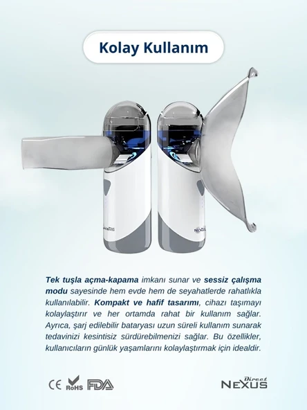 Taşınabilir Mesh Hava Makinesi Nebulizatör - Resim 3