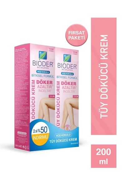 Bioder Tüy Dökücü Krem 2x100 ml Tüy Azaltıcı Etki