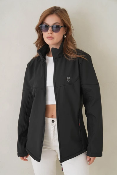 Su ve Rüzgar Geçirmez İçi Polarlı Kadın Softjel Mont - Resim 3