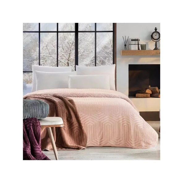 Özdilek Prestige Kalın Embos Çift Kişilik Battaniye (220x240)-Cameo Rose ürün görseli
