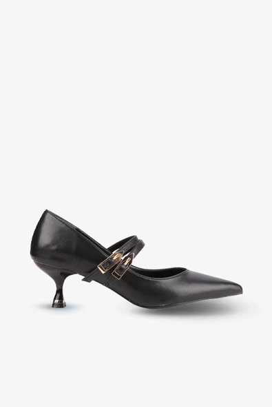 Stato - Siyah Renk Tokalı Kadın Topuklu Ayakkabı ürün görseli