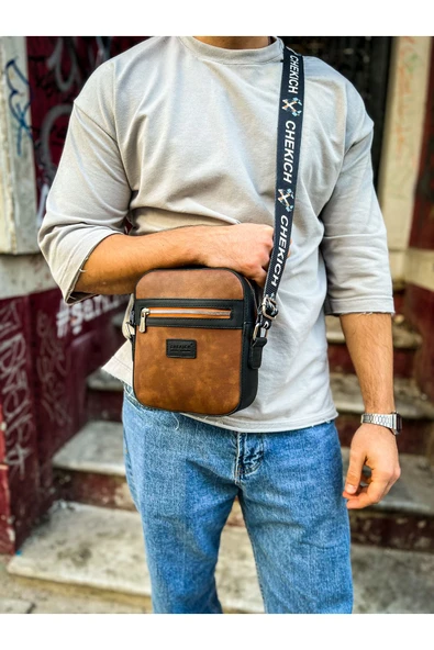 CH102 - Stealht Kare Erkek Çanta SIYAH/TABA - 2