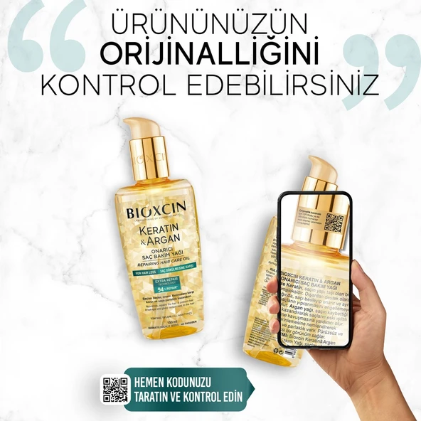 Keratin & Argan Onarıcı Saç Bakım Yağı 150 ml - Yıpranmış ve Hasar Görmüş Saçlar - 2