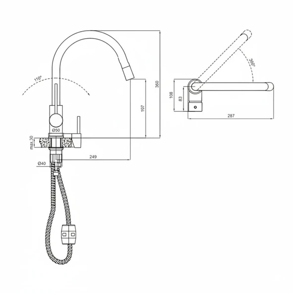 Kale Gastro U Pull Down Mutfak Bataryası - 2