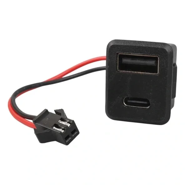 Ic-266t-4 Pano Tip Kare Type-c + Usb Şarj Soketi Bağlantı Modülü - Resim 3