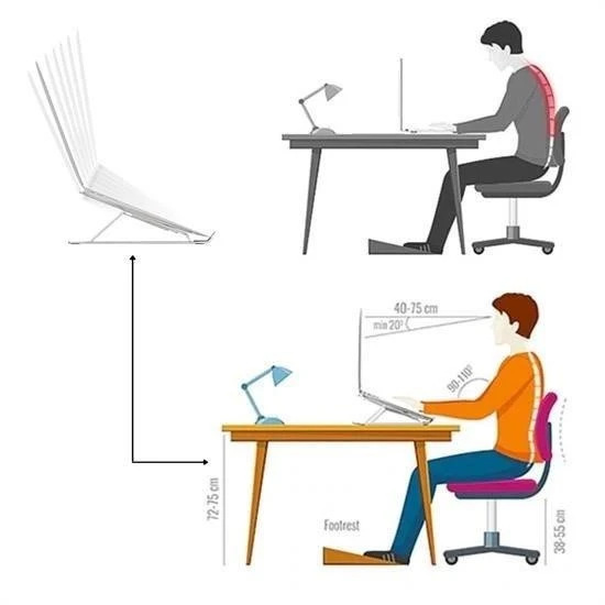 BUFFER® Ayarlanabilir Dizüstü Destek Tabanı Tamamen Katlanabilir Taşınabilir Laptop Yükseltici - 7