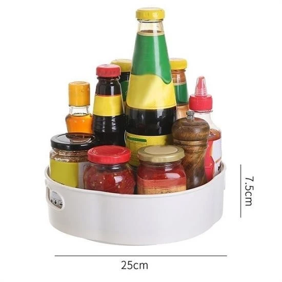 BUFFER® 360 Derece Dönebilen Mekanizmalı Yuvarlak Tepsi Formlu Sunum ve Servis Organizer Tablası - 4