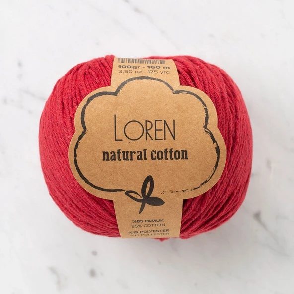 Loren Natural Cotton Vişne Çürüğü El Örgü İpi - R099 - 33912 ürün görseli 1