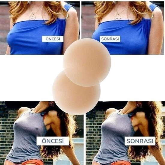 BUFFER® Silikon Göğüs Ucu Kapatıcı Gizleyici Bant Aparat  Nipple Pad - 2