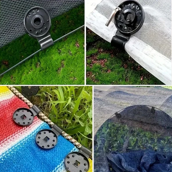 BUFFER® 10 Adet Güneşlik Filesi Sabitleme Klipsleri, Gölgelik Bezi ve Brandalar İçin Dayanıklı Plastik Kelepçe Kancaları - 2