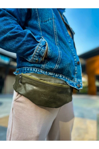 CNT010 - Cilt Deri Erkek Çapraz Çanta HAKI - 2