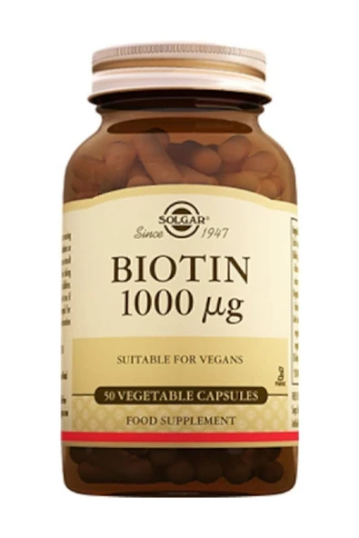 SOLGAR Biotin 1000 Mcg 50 Bitkisel Kapsül