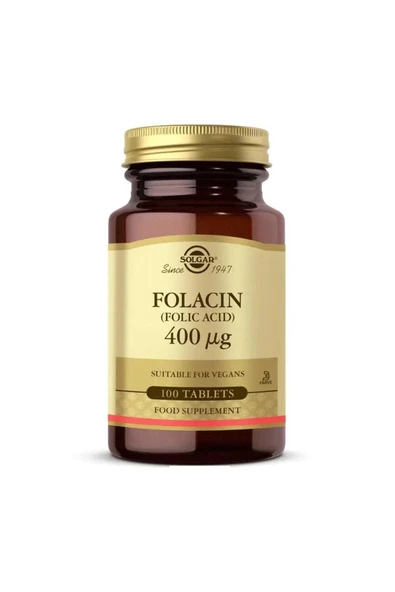 SOLGAR Folic Acid (Folacin) 400 Mcg 100 Tablet