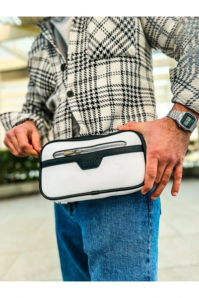 CH101 - Poani Tablet Erkek Çanta BEYAZ/SIYAH - 3
