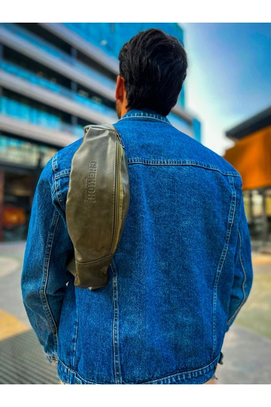 CNT010 - Cilt Deri Erkek Çapraz Çanta HAKI